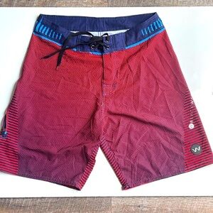 Black Wave Red‎ Swim Trunk Surfing Shorts Pants Size 32”